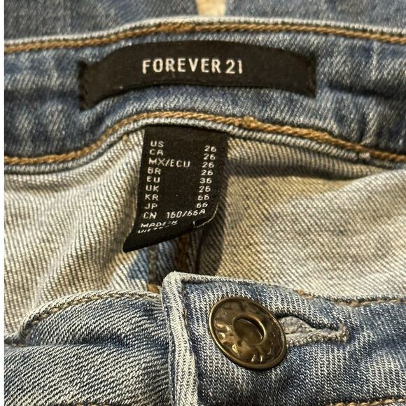 Forever 21 Distressed Skinny Jeans Teens Size 26 Back to School Preppy Academia - Picture 5 of 7